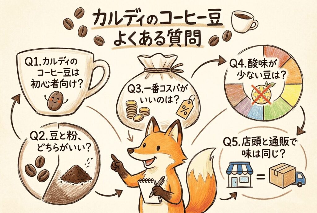 カルディのコーヒー豆に関するよくある質問（FAQ）：「カルディのおすすめコーヒー豆人気ランキング」
